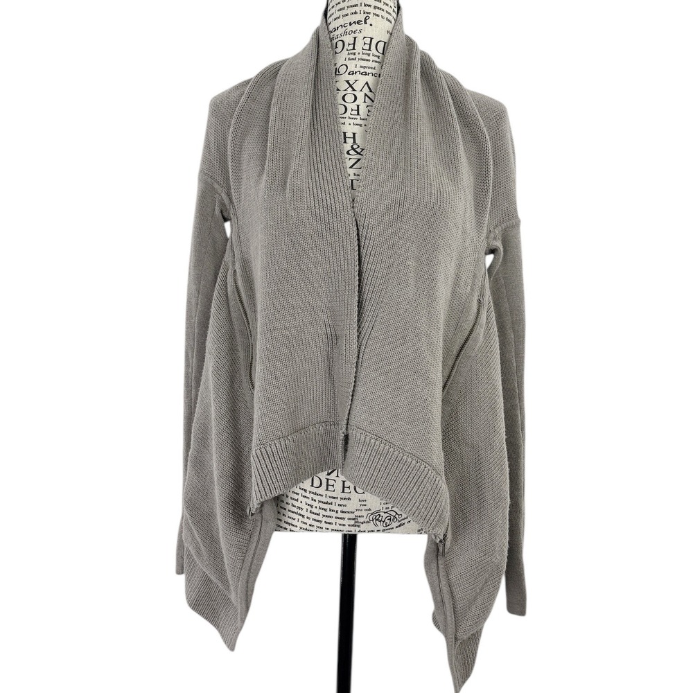 Lululemon Wrap It Up Sweater Gray 100% Merino Wool Athleisure Cozycore
